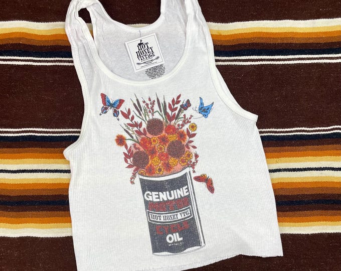 Ribbed Tank with Easy Livin Bouquet Vintage Inspired Graphic
