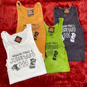 Ribbed Tank with Meaner Than A Junkyard Dog Vintage Inspired Graphic