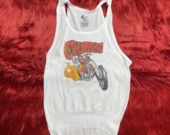 Ribbed Tank with Choppers Vintage Inspired Graphic