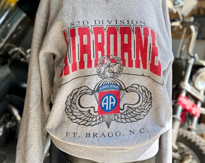Vintage Airborne 82D Fort Bragg Gray Sweatshirt