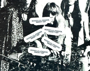 5 Pack of Mini Stickers - Nosey Lil Fucker Vintage Inspired