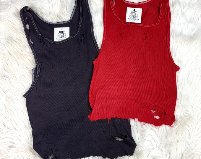 The "Holy Roller" Vintage Inspired Thrashed Ribbed Tank