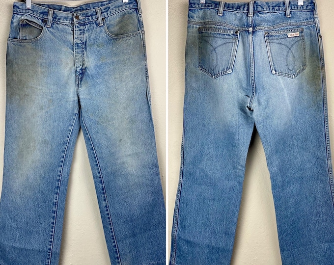 Vintage Calvin Klein Distressed Denim Waist 34”