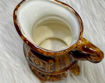 ヴィンテージの小さな茶色の陶器のピッチャー - Etsy 日本