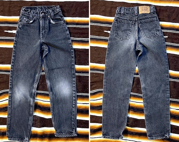 Kids’ Vintage 1990 Levi’s 550 Orange Tab Black Denim size 10