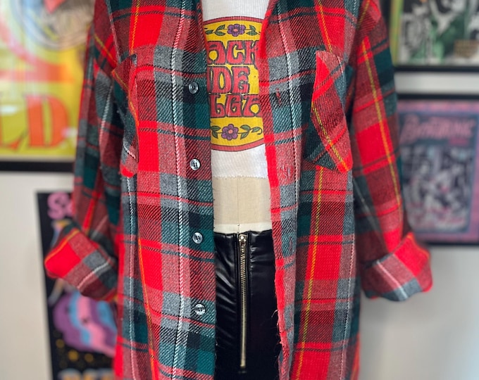 Vintage 1960 1970 Red Dutchmaid Flannel