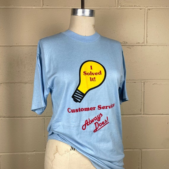 Vintage 1980 Customer Service Funny Graphic Shirt - image 1