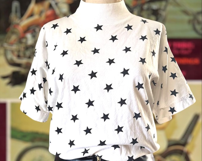 Vintage 1990 Mock Neck Star Shirt