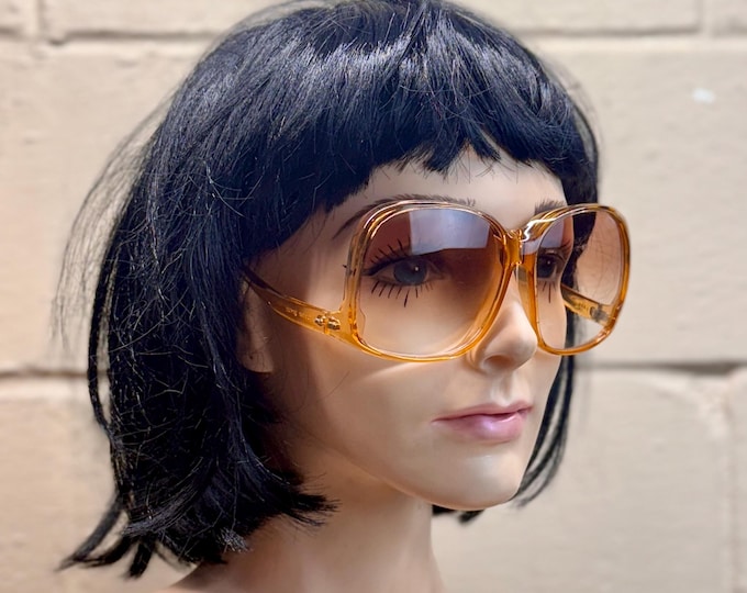 Vintage Oversized Sunglasses, Amber Tint