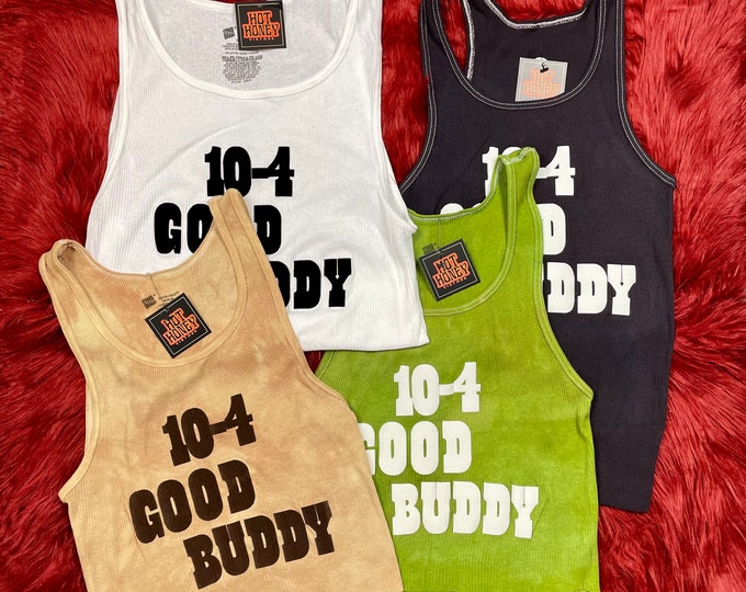 Ribbed Tank with 10-4 Good Buddy Vintage Inspired Graphic