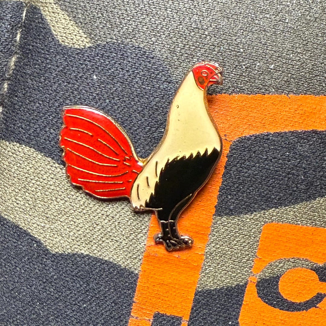 Crescent Hawk Pin 2 Styles of Chickens Vintage 1990 Lapel Pin - Etsy