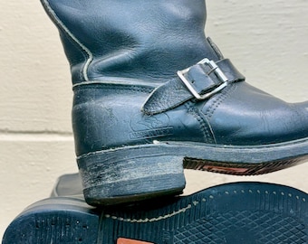 Vintage Carolina Black Leather Engineer Boots Women's Size