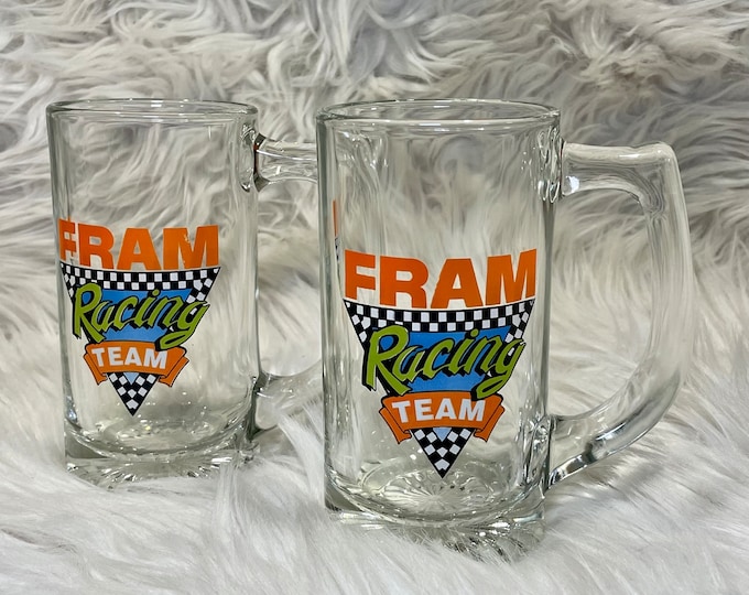Vintage Set of FRAM Racing Team Glass Cups
