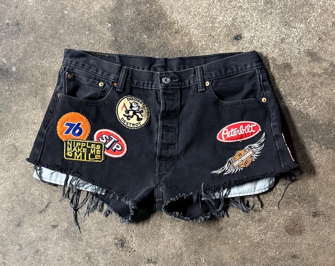 Levi’s 501 Black Denim Shorts 35” Waist
