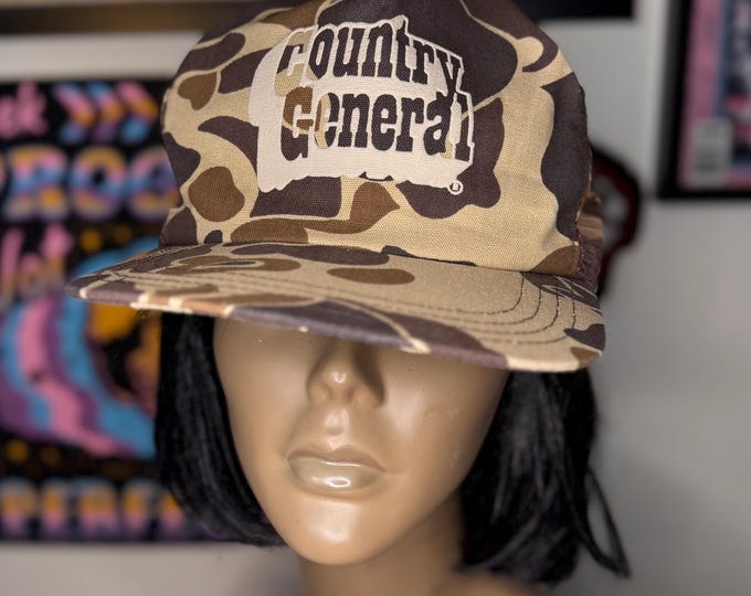 Vintage 1980 Country General Camo Trucker Hat