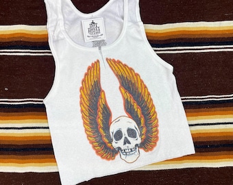 Ribbed Tank with Live Free Vintage Inspired Graphic