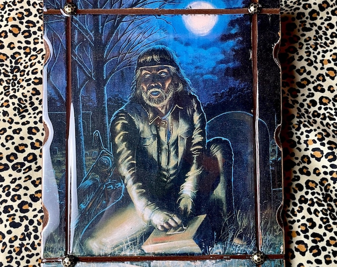 Vintage David Mann Grave Robber Wood Plaque