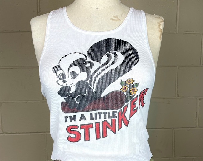 Ribbed Tank with Lil Stinker Vintage Inspired Graphic