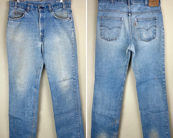 Vintage 1970 1980 Levi's Big E Orange Tab Denim Waist 35"