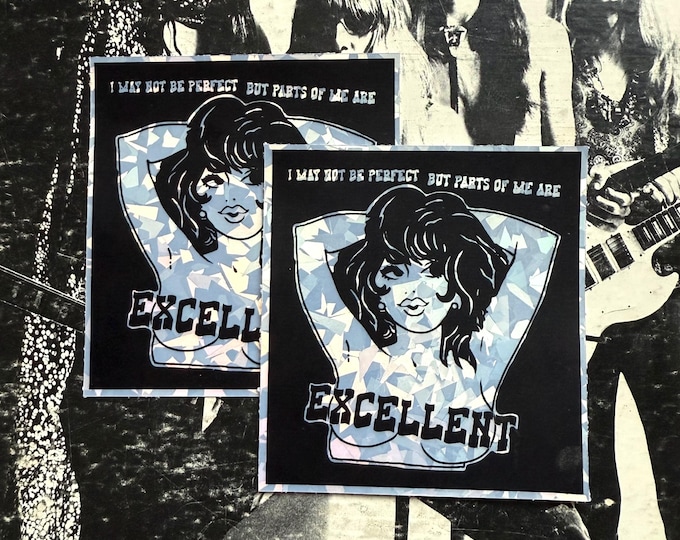 Single Sticker - Holographic Parts Of Me Are Excellent Vintage Inspired