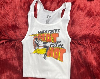 Geribbelde tanktop met When You're Hot Vintage-geïnspireerde afbeelding