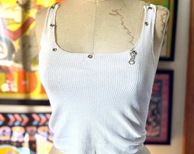 The "Jail Break" Grommet & Pierced Vintage Inspired Ribbed Tank