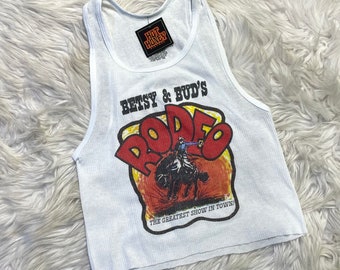 Ribbed Tank with Rodeo King and Queen Vintage Inspired Tank