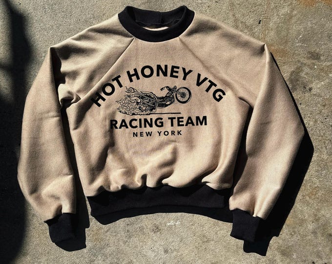 The “HHV Racing Team” Khaki Cropped Raglan Sweatshirt