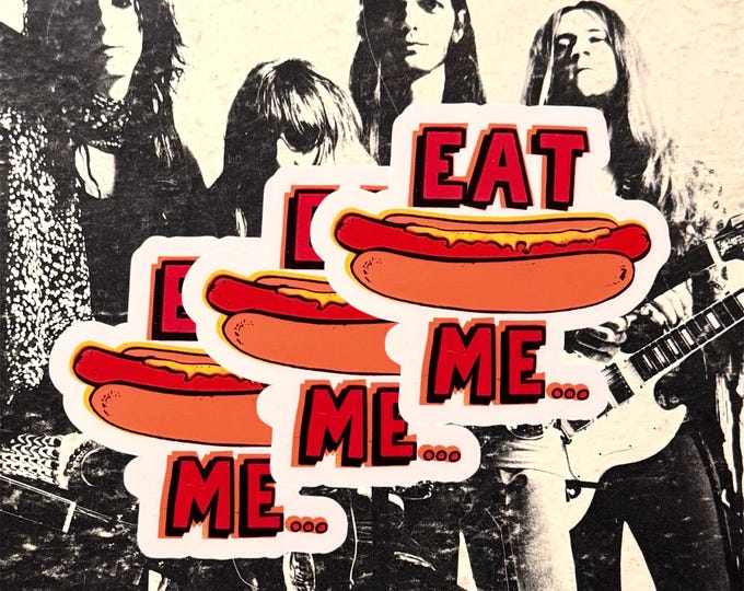 Single Sticker - Eat Me Hot Dog Vintage Inspired