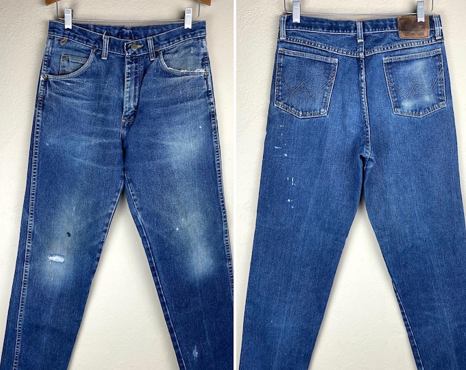 Vintage Wrangler Rugged Wear Distressed Denim Waist 31”