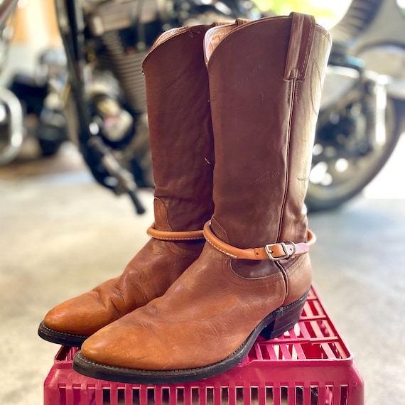 Nocona Brown Leather Cowboy Boots With Harness Men's Size 12 - Etsy