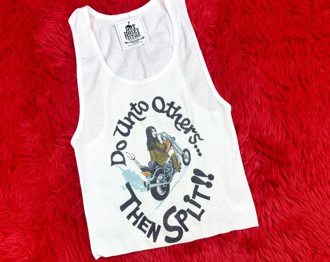 The “Do Unto Others” Vintage Inspired Graphic Ribbed Tank