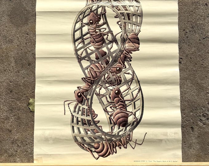 Vintage 1970 M. C. Esher Infinity Ants Poster 18” x 24”