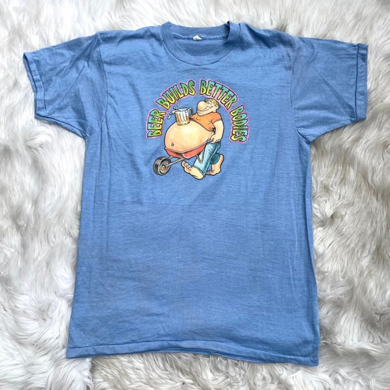 Vintage 1978 Beer Builds Better Bodies Funny Iron on Shirt Etsy