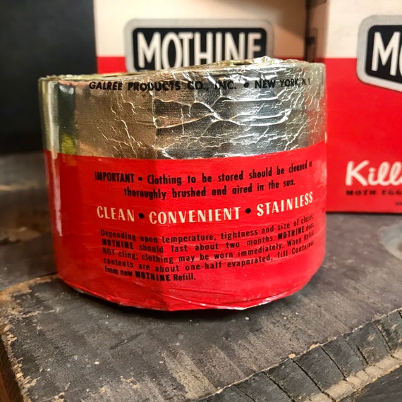 Vintage Closet Moth Killer Container Vintage Tin Moth Repellent Tin  Collectible Tin 
