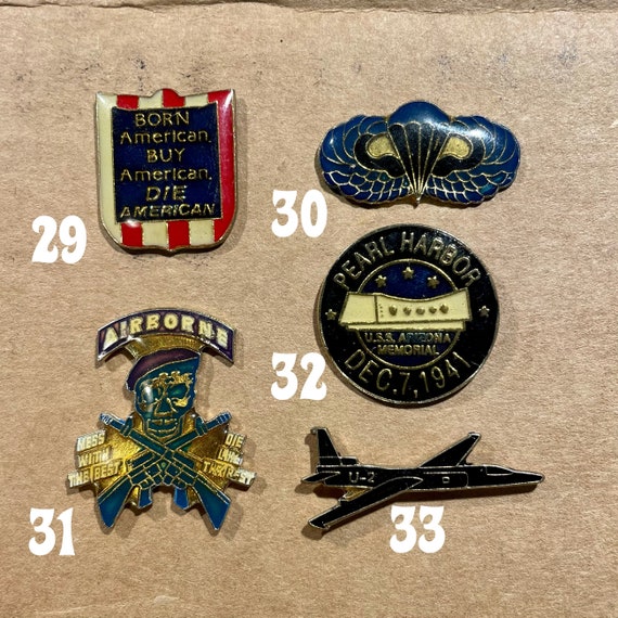 Vintage 1980 1990 Biker Lapel Pins Gem