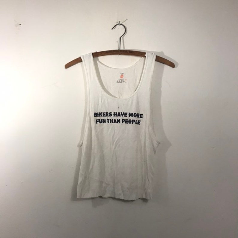Ribbed Tank with Bikers Have More Fun Vintage Inspired Graphic