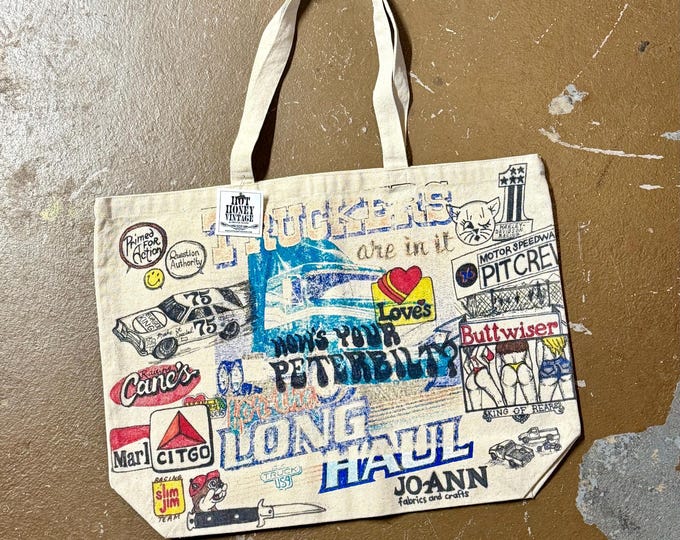 Customized Hot Honey Vintage Jumbo Canvas Totes