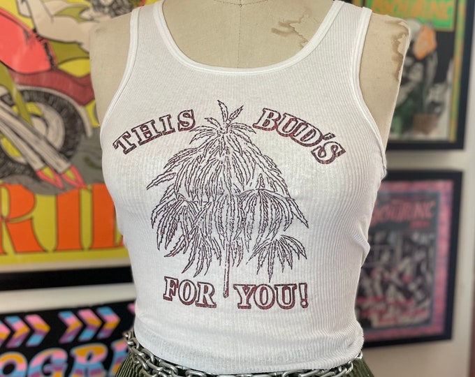 Ribbed Tank with Classic Bud For You Vintage Inspired Graphic