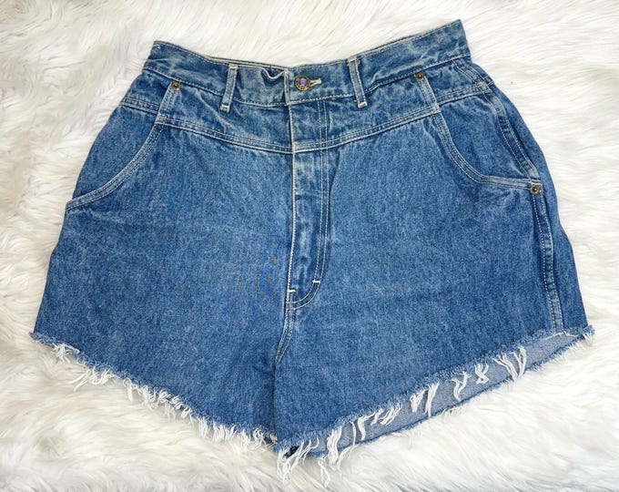 Vintage Bon Jour Blue Denim Shorts 28” Waist