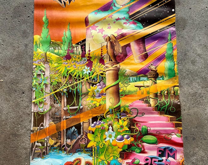 Vintage 1971 95.5 FM WPLJ Rock Station Poster 29” x 44”