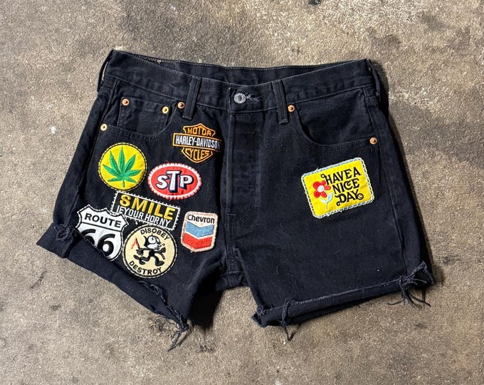 Levi’s 501 Black Denim Shorts 30” Waist