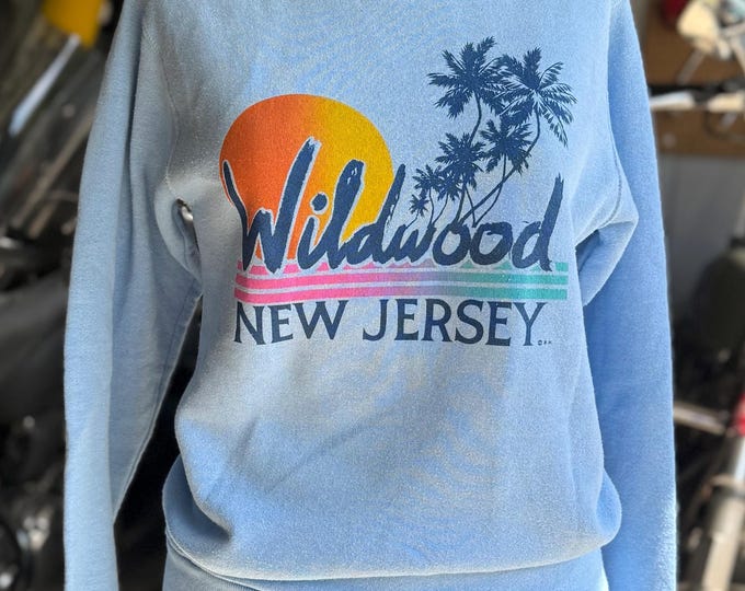 Vintage Wildwood NJ Light Blue Sweatshirt