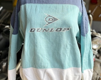 Vintage Blue Color-Blocked Dunlop Sweatshirt