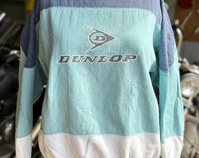 Vintage Blue Color-Blocked Dunlop Sweatshirt