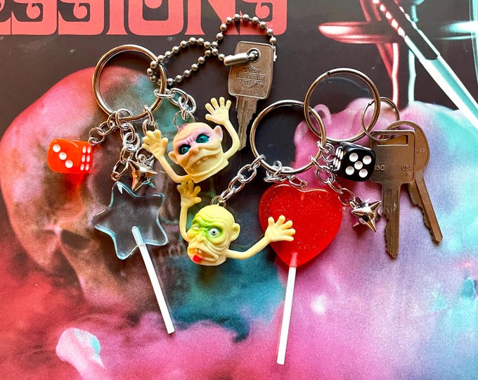 Party Monster Lollipop Vintage Inspired Charm Keychain