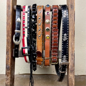 Vintage 1980 1990 Heavy Metal Leather Belts - Etsy