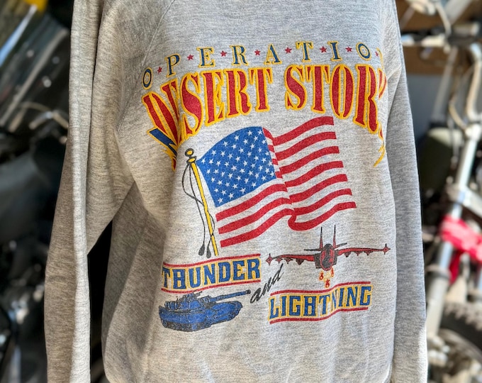 Vintage Desert Storm Gray Raglan Sweatshirt