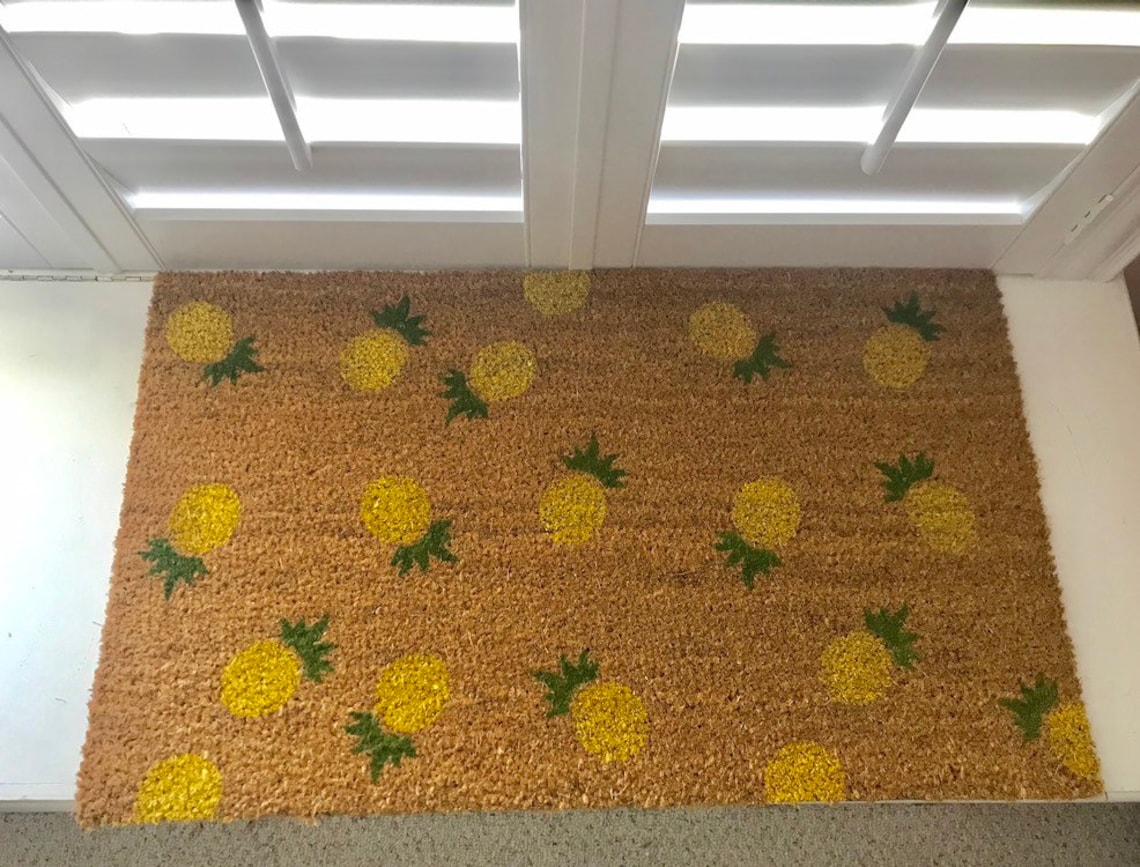 Pineapple Doormat/ Pineapple Mat/ Summer Doormat/ Etsy