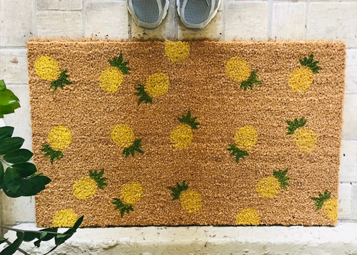 Pineapple Doormat/ Pineapple Mat/ Summer Doormat/ Etsy